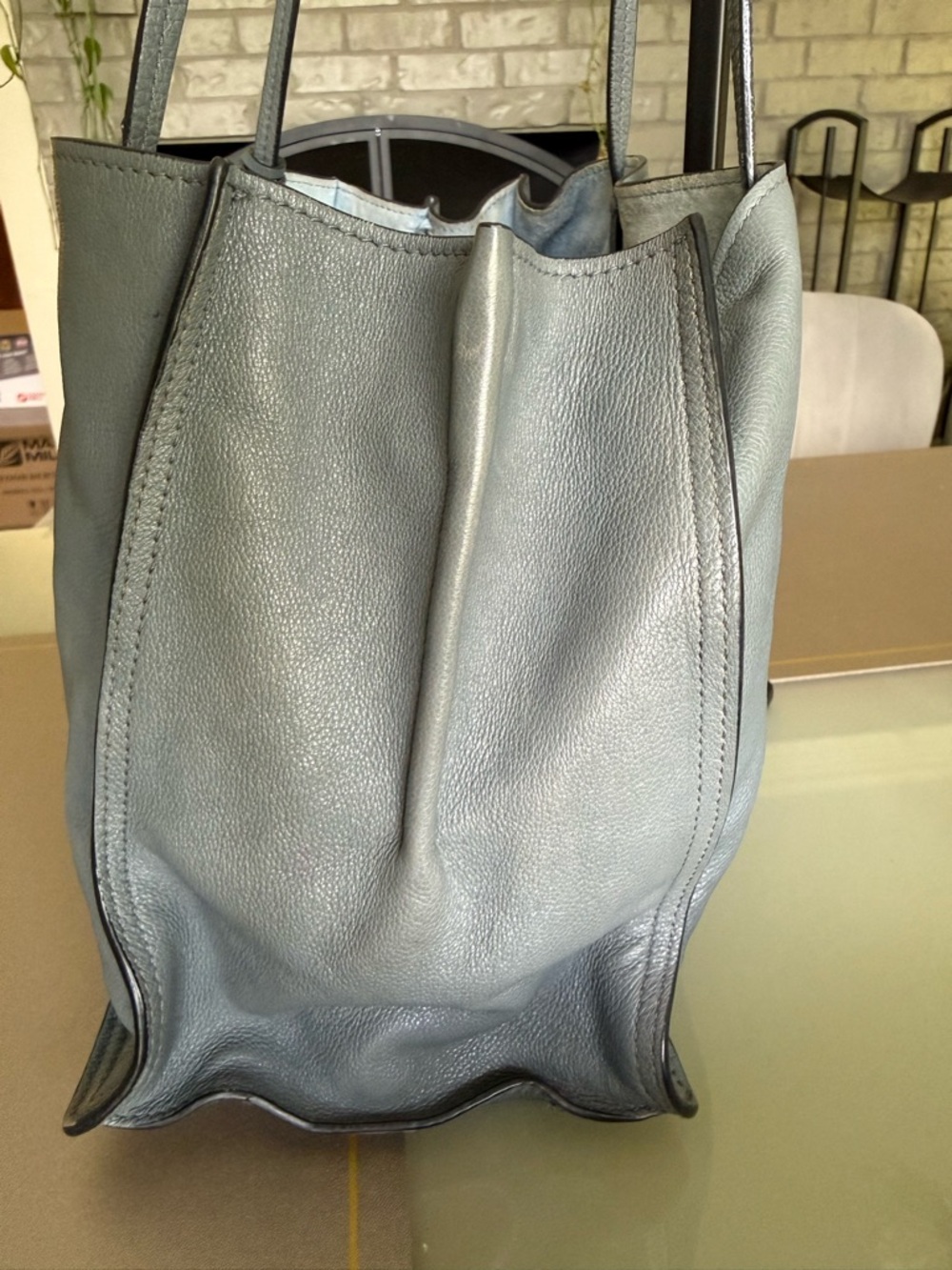 PRADA Glace Calf Leather Etiquette Tote Bag - Picture 2 of 11